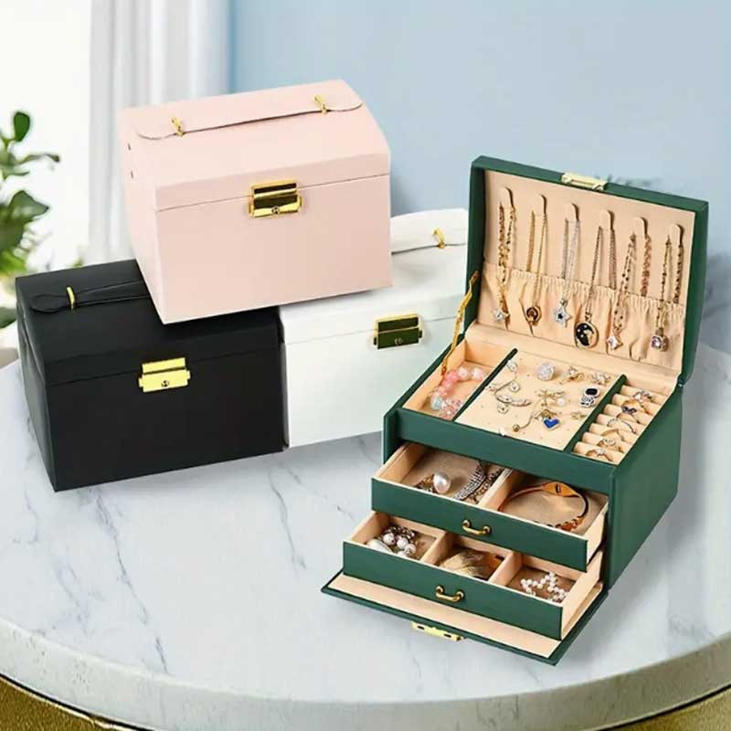 Hand-Schmuckschatulle mit drei – Lockbox Key Secure Bewertung und Preis